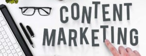 content marketing with finger pointing
